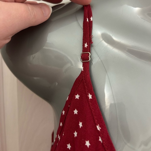 Red Tank Top with White Stars, Adjustable Straps, Sz S - Picture 5 of 6